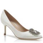 Replica Manolo Blahnik Hangisi 70 Pumps In White Satin