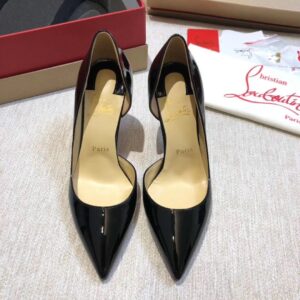 Replica Christian Louboutin Black Patent Iriza 70mm Pumps 2