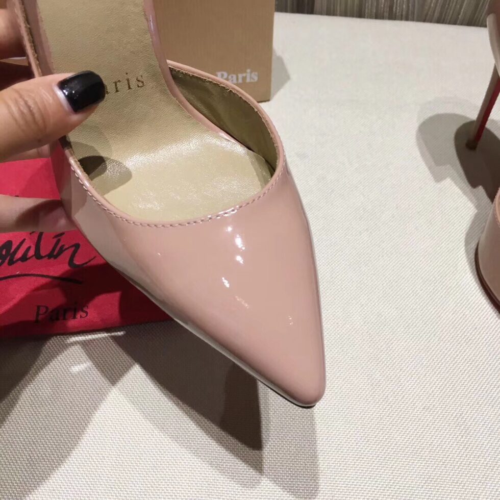 Replica Christian Louboutin Nude Patent Iriza 100mm Pumps 107