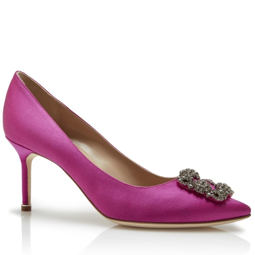 Replica Manolo Blahnik Hangisi 70 Pumps In Purple Satin 104