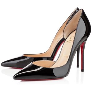 Replica Christian Louboutin Black Patent Iriza 100mm Pumps