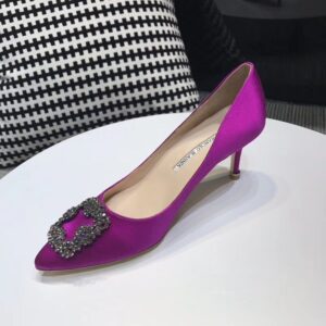 Replica Manolo Blahnik Hangisi 70 Pumps In Purple Satin 2