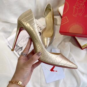 Replica Christian Louboutin Crocodile Embossed Iriza 100mm Pumps 2