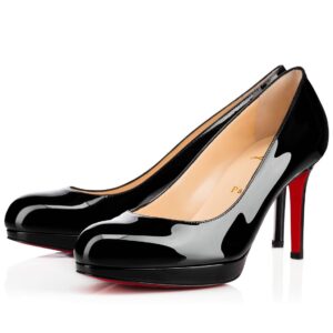 Replica Christian Louboutin Black Patent New Simple 85mm Pumps