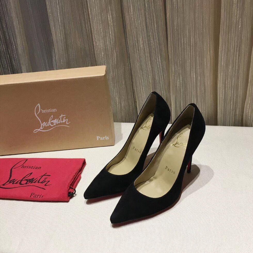 Replica Christian Louboutin Black Suede Kate 100mm Pumps 108