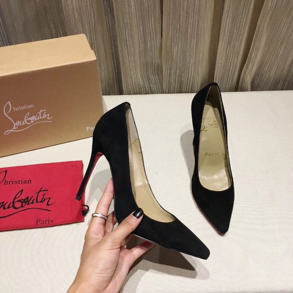 Replica Christian Louboutin Black Suede Kate 100mm Pumps 109