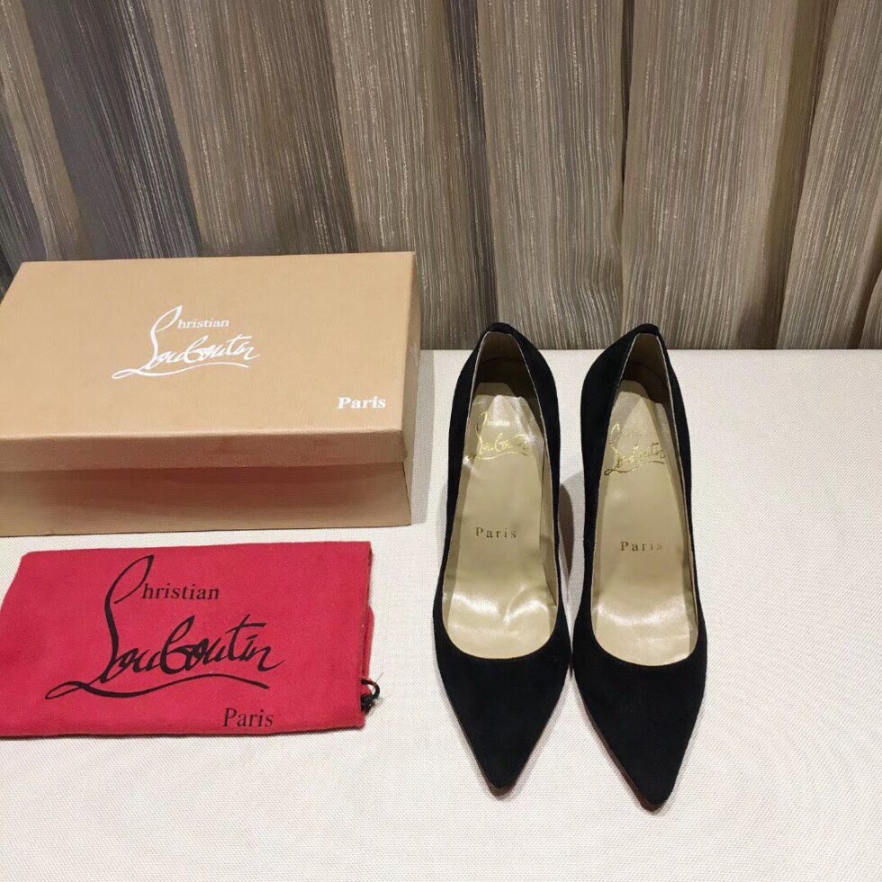 Replica Christian Louboutin Black Suede Kate 100mm Pumps 110