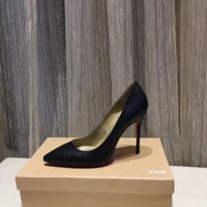 Replica Christian Louboutin Black Lambskin Kate 100mm Pumps 2