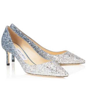 Replica Jimmy Choo Romy 60mm Pumps In Silver and Blue Glitter