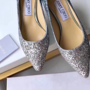 Replica Jimmy Choo Romy 60mm Pumps In Silver and Blue Glitter 2