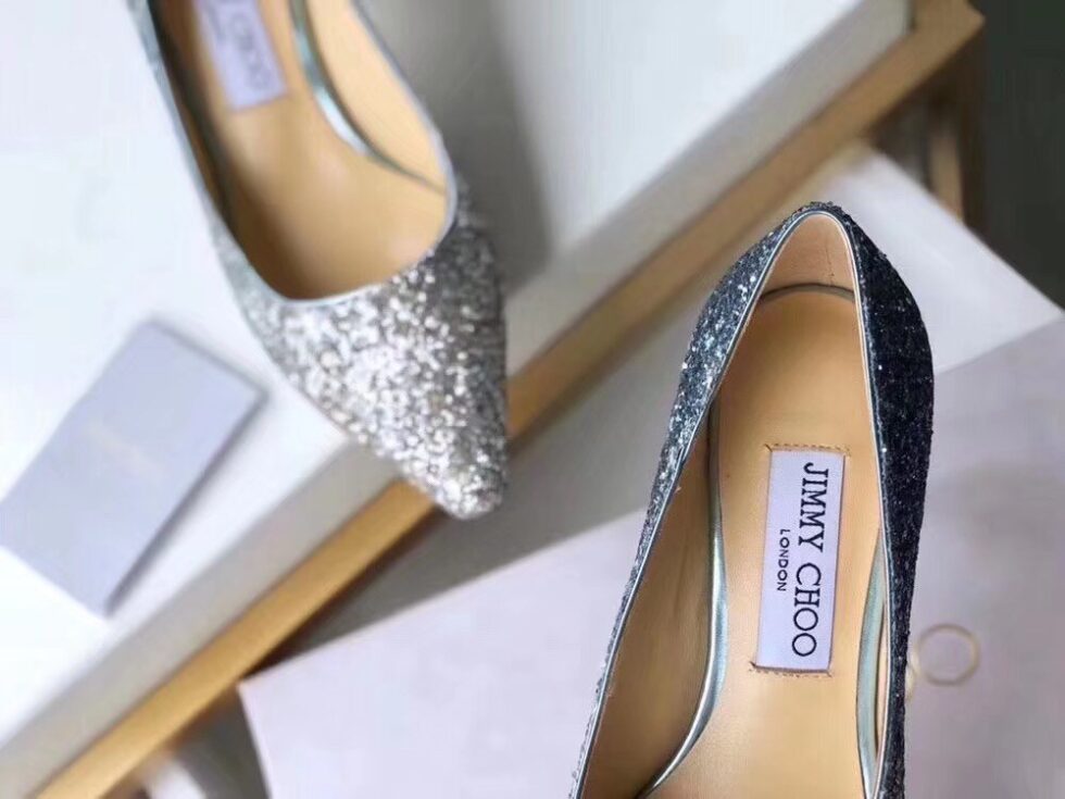 Replica Jimmy Choo Romy 60mm Pumps In Silver and Blue Glitter 107