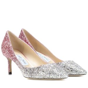 Replica Jimmy Choo Romy 60mm Pumps In Silver and Red Glitter