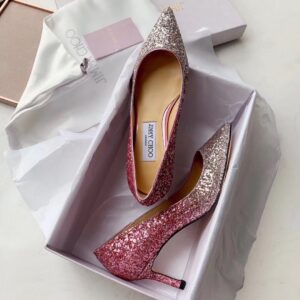 Replica Jimmy Choo Romy 60mm Pumps In Silver and Red Glitter 2