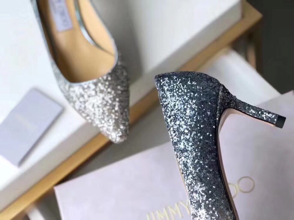 Replica Jimmy Choo Romy 60mm Pumps In Silver and Blue Glitter 110