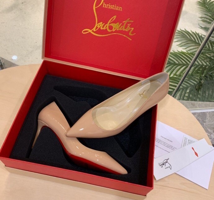 Replica Christian Louboutin Nude Patent Kate 70mm Pumps 106