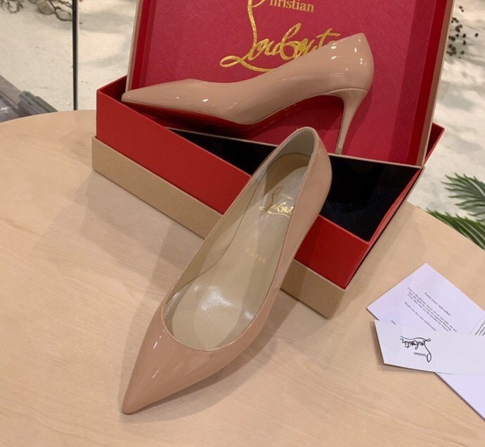 Replica Christian Louboutin Nude Patent Kate 70mm Pumps 107