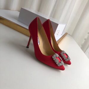 Replica Manolo Blahnik Hangisi 105 Pumps In Red Satin 2