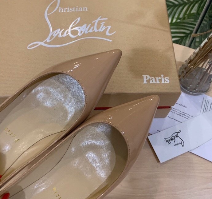 Replica Christian Louboutin Nude Patent Kate 70mm Pumps 109