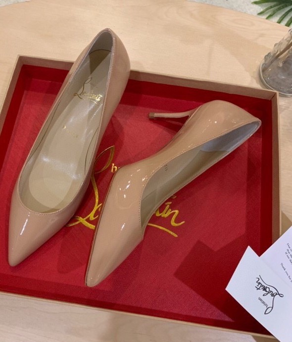 Replica Christian Louboutin Nude Patent Kate 70mm Pumps 111