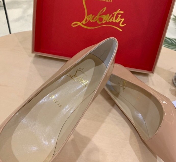 Replica Christian Louboutin Nude Patent Kate 70mm Pumps 113