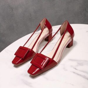 Replica Roger Vivier Belle Vivier Pumps In Red Patent and PVC 2