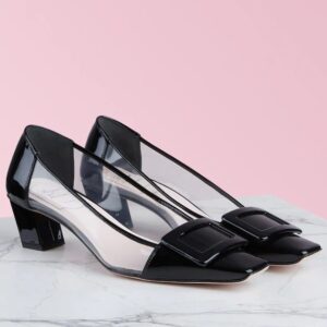 Replica Roger Vivier Belle Vivier Pumps In Black Patent and PVC