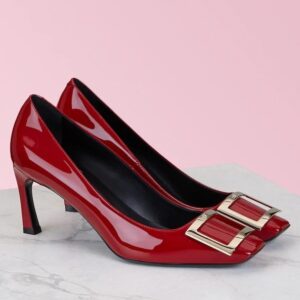 Replica Roger Vivier Belle Vivier Trompette 70mm Pumps In Red Patent