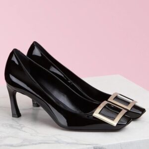 Replica Roger Vivier Belle Vivier Trompette 70mm Pumps In Black Patent