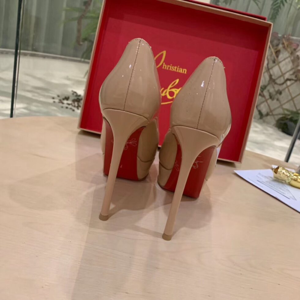 Replica Christian Louboutin Nude Patent Fetish Peep 130mm Pumps 109