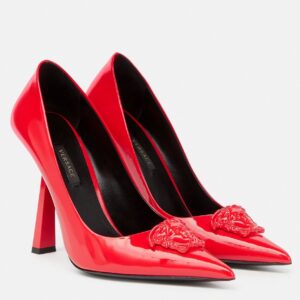 Replica Versace La Medusa Pumps 105mm In Red Patent Leather