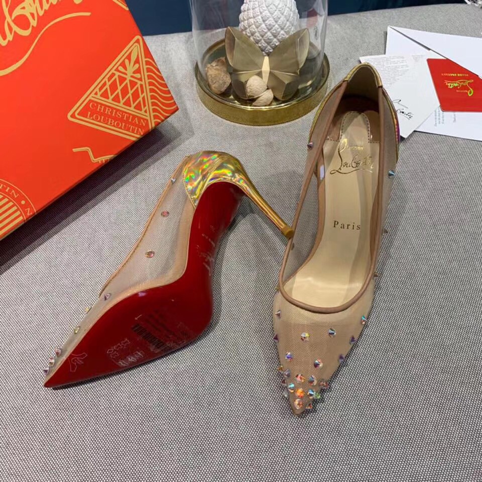 Replica Christian Louboutin Degra 100 Crystal Stud-embellished Pumps 110