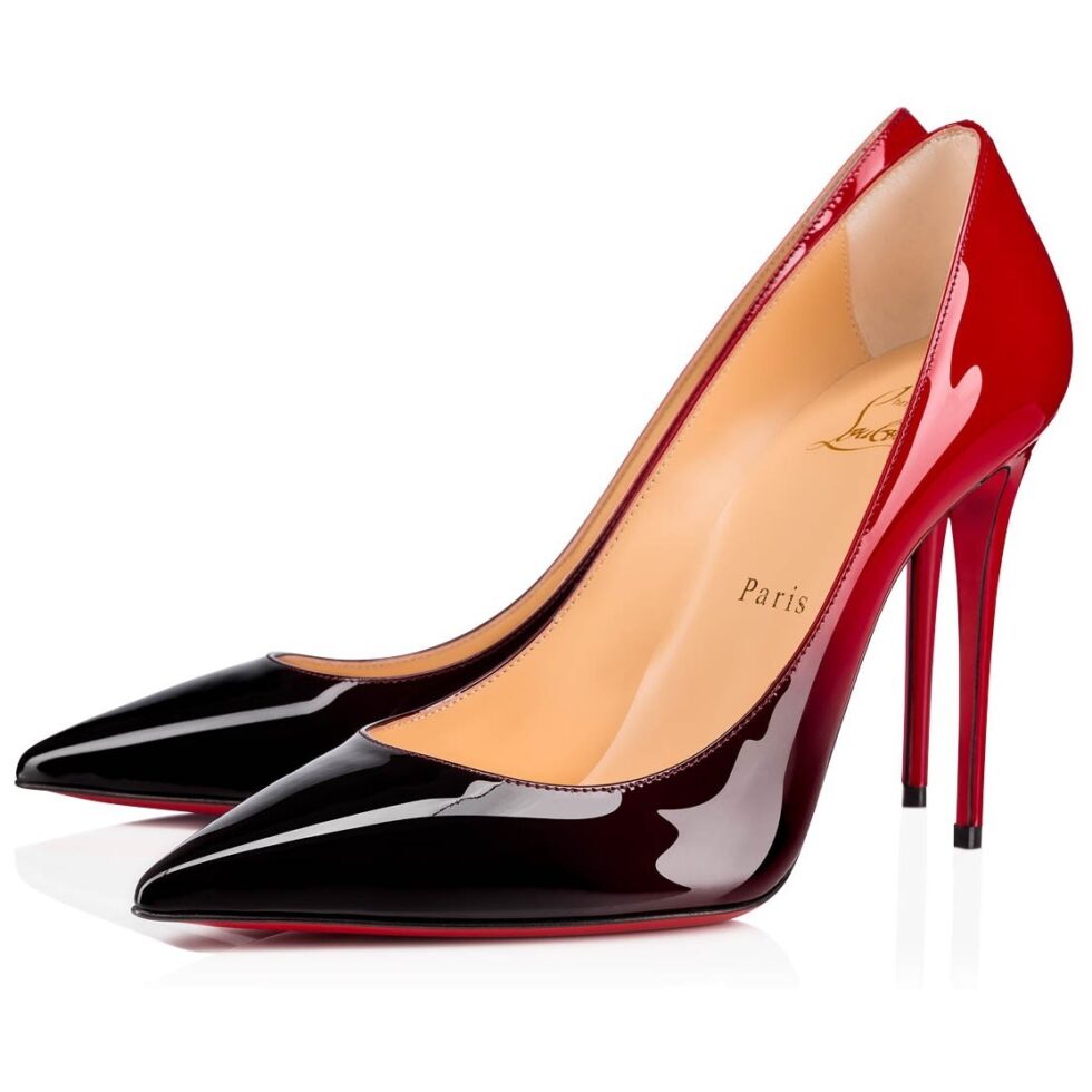 Replica Christian Louboutin Black/Red Patent Kate Pumps 100mm 104