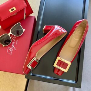 Replica Roger Vivier Belle Vivier 45mm Pumps In Red Patent Leather 2