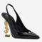 Replica Saint Laurent Luna Slingback Pumps 105mm In Black Patent Leather 103