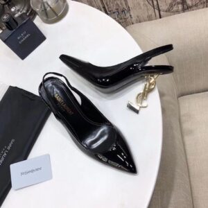 Replica Saint Laurent Opyum Slingback Pumps 110mm With Gold Heel 103