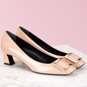 Replica Roger Vivier Belle Vivier 45mm Pumps In Pink Patent Leather