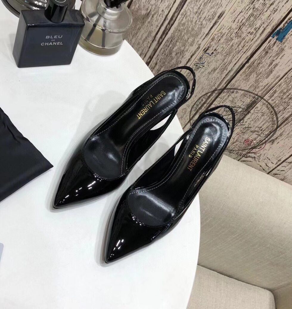 Replica Saint Laurent Opyum Slingback Pumps 110mm With Gold Heel 110