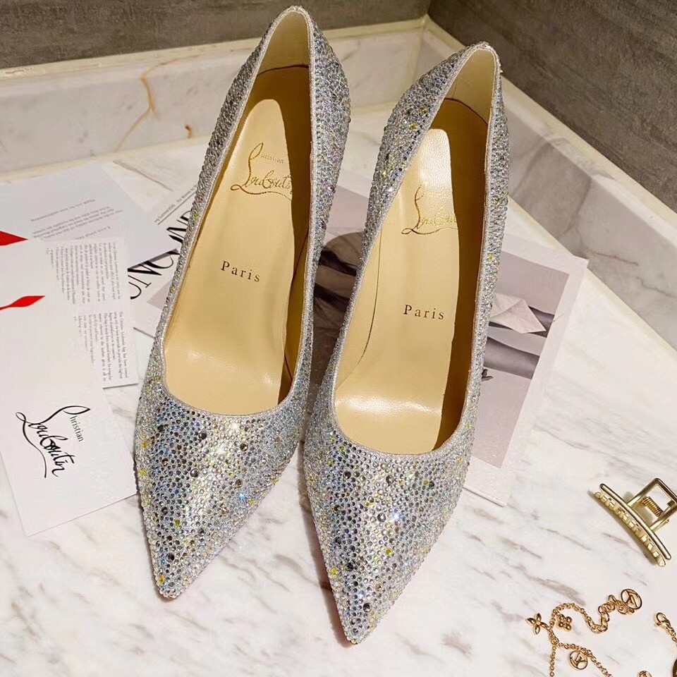 Replica Christian Louboutin Nude Kate Strass Degrade Pumps 100mm 108