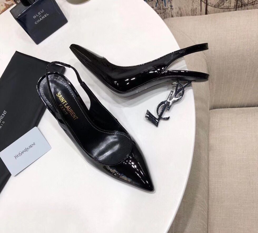 Replica Saint Laurent Opyum Slingback Pumps 110mm With Black Heel 108