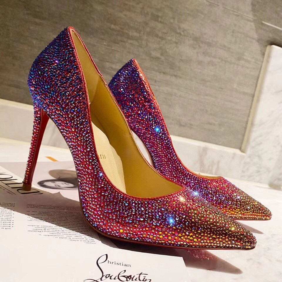 Replica Christian Louboutin Red Kate Strass Degrade Pumps 100mm 107