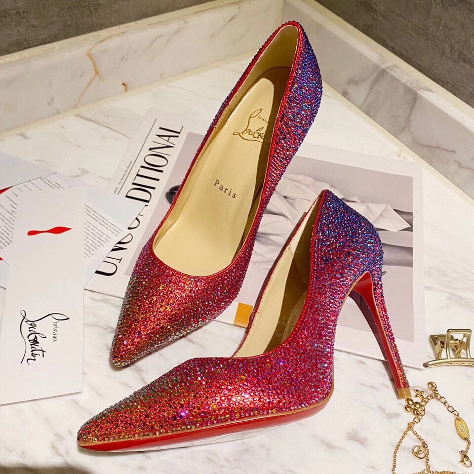 Replica Christian Louboutin Red Kate Strass Degrade Pumps 100mm 108