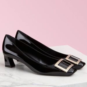 Replica Roger Vivier Belle Vivier 45mm Pumps In Black Patent Leather