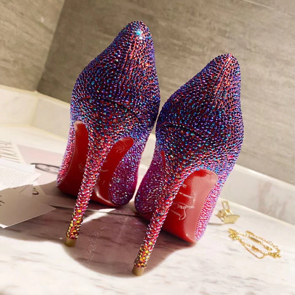 Replica Christian Louboutin Red Kate Strass Degrade Pumps 100mm 109