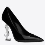 Replica Saint Laurent Opyum 110 Pumps In Patent Leather with Silver Heel