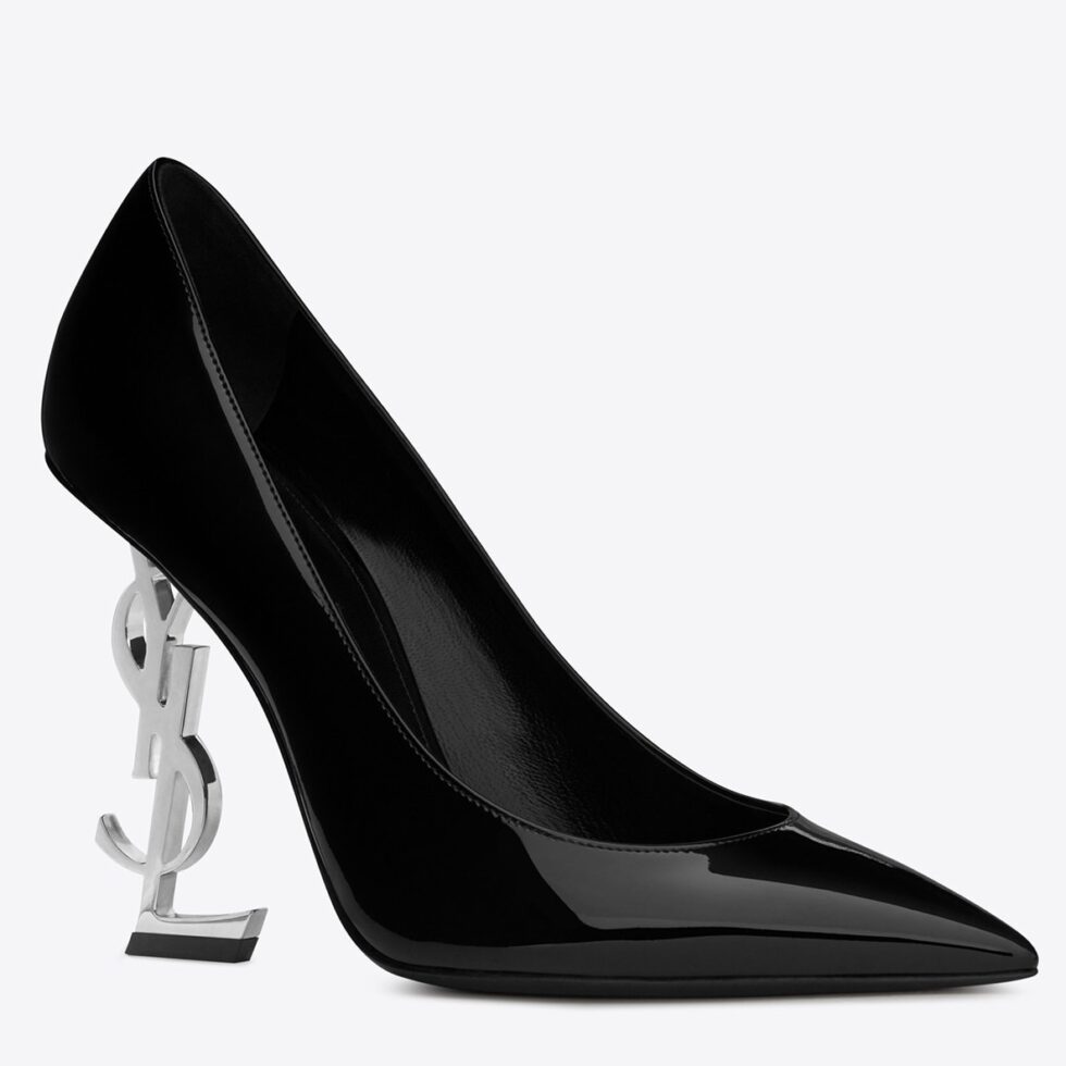 Replica Saint Laurent Opyum 110 Pumps In Patent Leather with Silver Heel 104