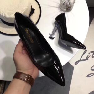 Replica Saint Laurent Opyum 110 Pumps In Patent Leather with Silver Heel 2