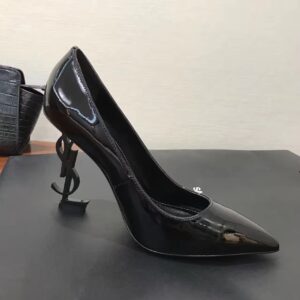 Replica Saint Laurent Opyum 110 Pumps In Patent Leather with Black Heel 2