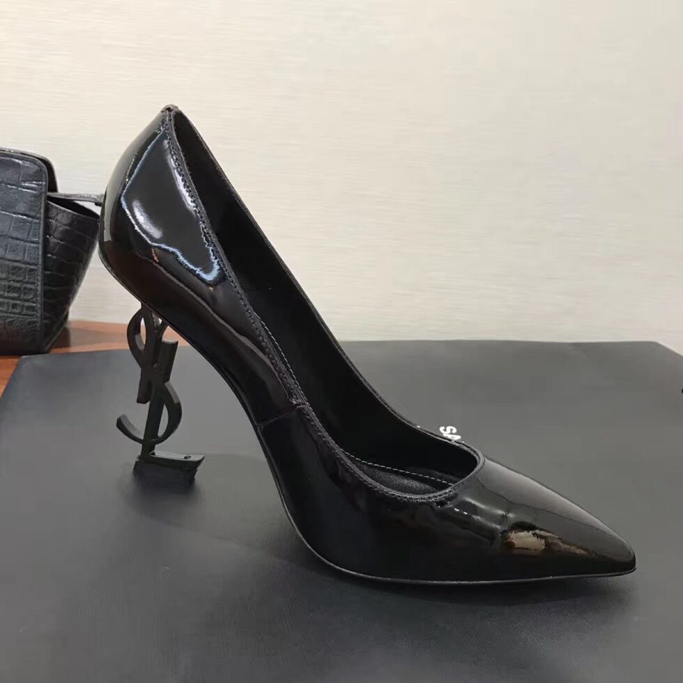 Replica Saint Laurent Opyum 110 Pumps In Patent Leather with Black Heel 105