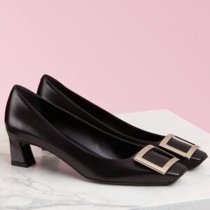 Replica Roger Vivier Belle Vivier 45mm Pumps In Black Calfskin