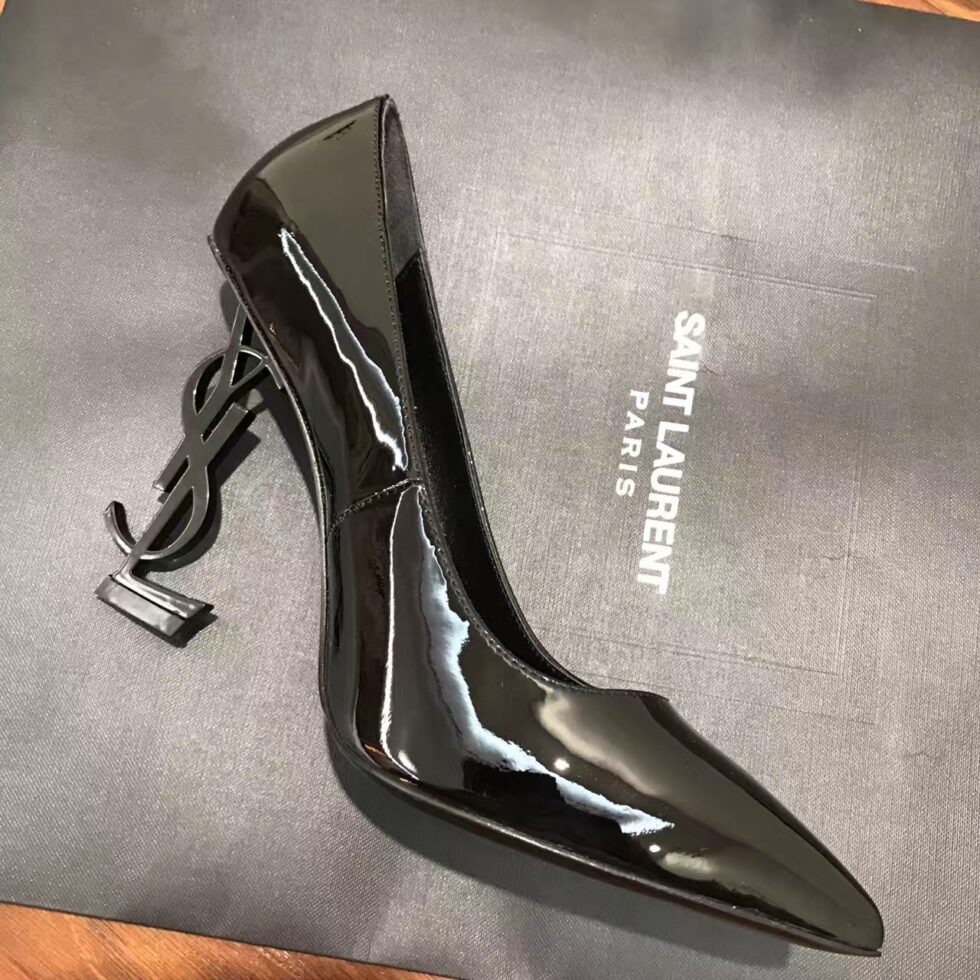 Replica Saint Laurent Opyum 110 Pumps In Patent Leather with Black Heel 111